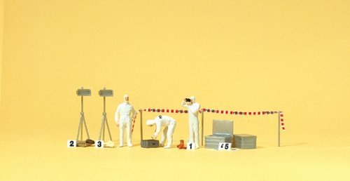 Crime Scene Investigation -- Includes Detectives & Accessories, HO, Preiser Kg 10576