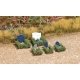 Complete Miniature Scene -- Graves Surrounded by Boxwood Hedges pkg(5), HO, Busch Gmbh & Co Kg 7686