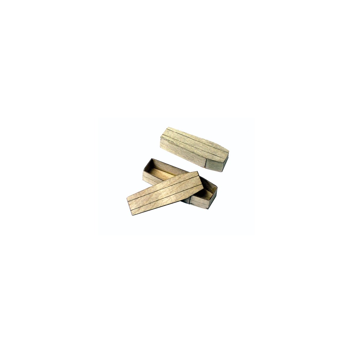 Pinch-Toe Coffin Laser-Cut Wood Kit pkg(4), HO, B.T.S. 23009