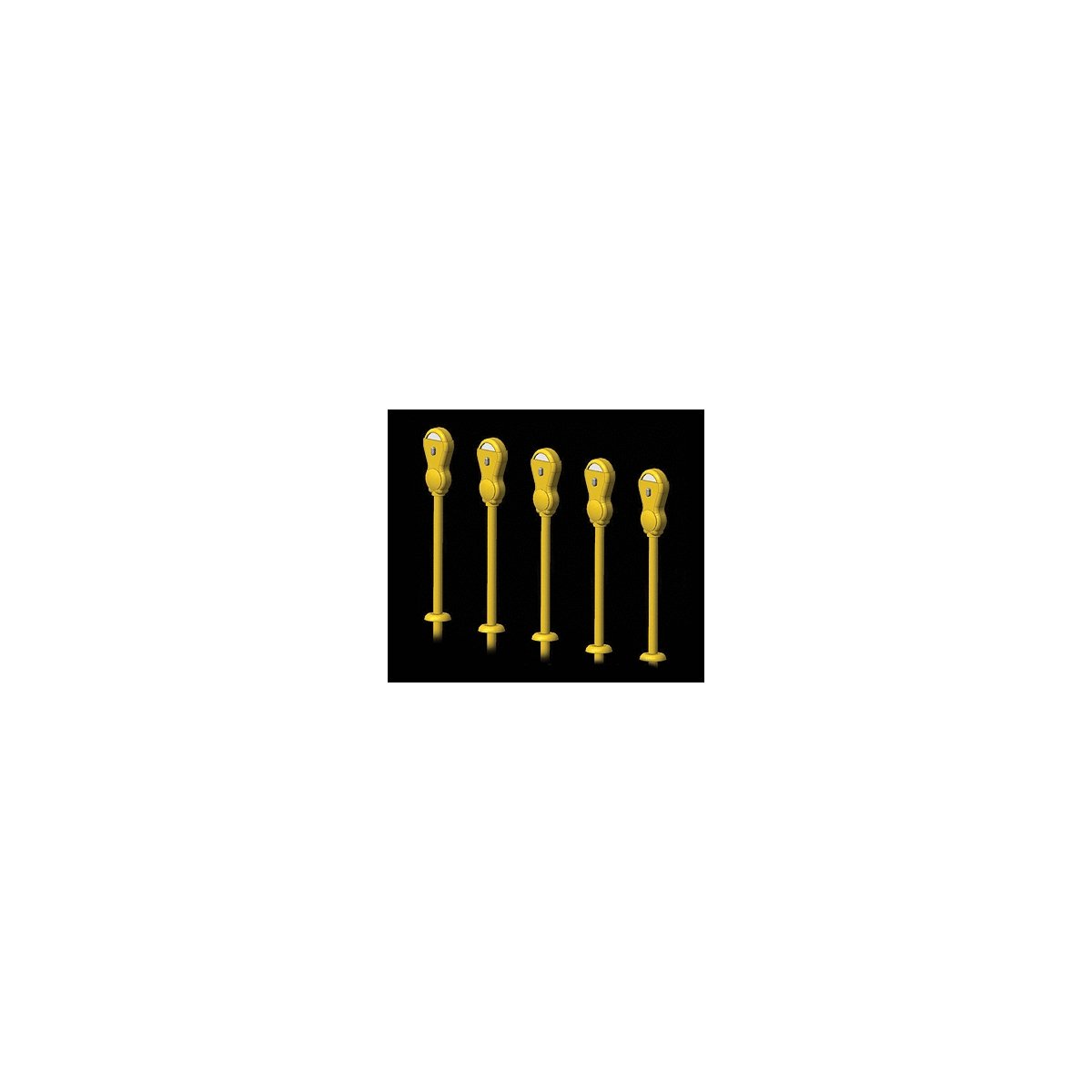 Parking Meter pkg(14) -- Yellow, HO, Hi-Tech Details 8005