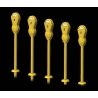Parking Meter pkg(14) -- Yellow, HO, Hi-Tech Details 8005