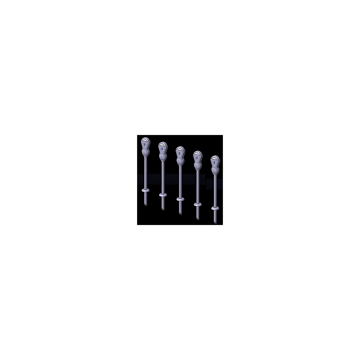 Parking Meters pkg(14) -- Silver, N, Hi-Tech Details 3003