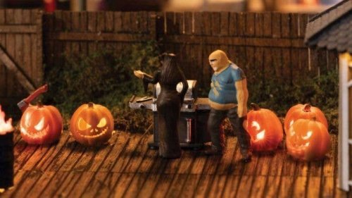 LED Illuminated Pumpkins -- pkg(5), HO, Noch Gmbh & Co 51210