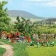 Garden Details Set -- Unpainted, 5 Gnomes, 6 Water Cans, 6 Woodpiles, 16 Pavers, Small Animals, HO, Busch Gmbh & Co Kg 1835