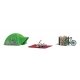 Romantic Camping - Action Set -- Tent, 2 Figures, 2 Bicycles, Blanket, Woodpile, Tent, HO, Busch Gmbh & Co Kg 79820