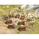 Wooden Outdoor Furniture Set - Kit, HO, Busch Gmbh & Co Kg 1484