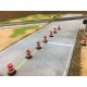 Traffic Barrels -- Orange, White pkg(10), HO, East Coast Circuits 9503