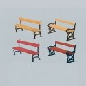 Park Benches -- Assorted Colors pkg(12), HO, Faller Gmbh 180443