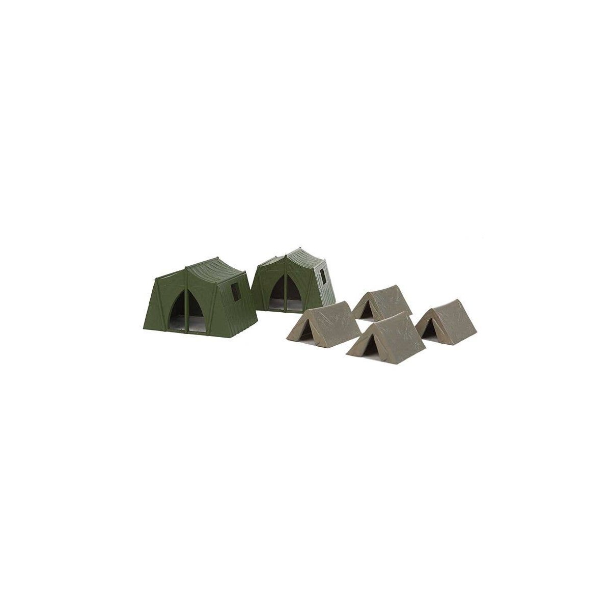 Camping Tents -- 4 Small, 2 Large, HO, Walthers SceneMaster 4165