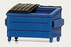 Trash/Recycling Dumpster -- Kit (blue) pkg(3), HO, Hi-Tech Details 8003