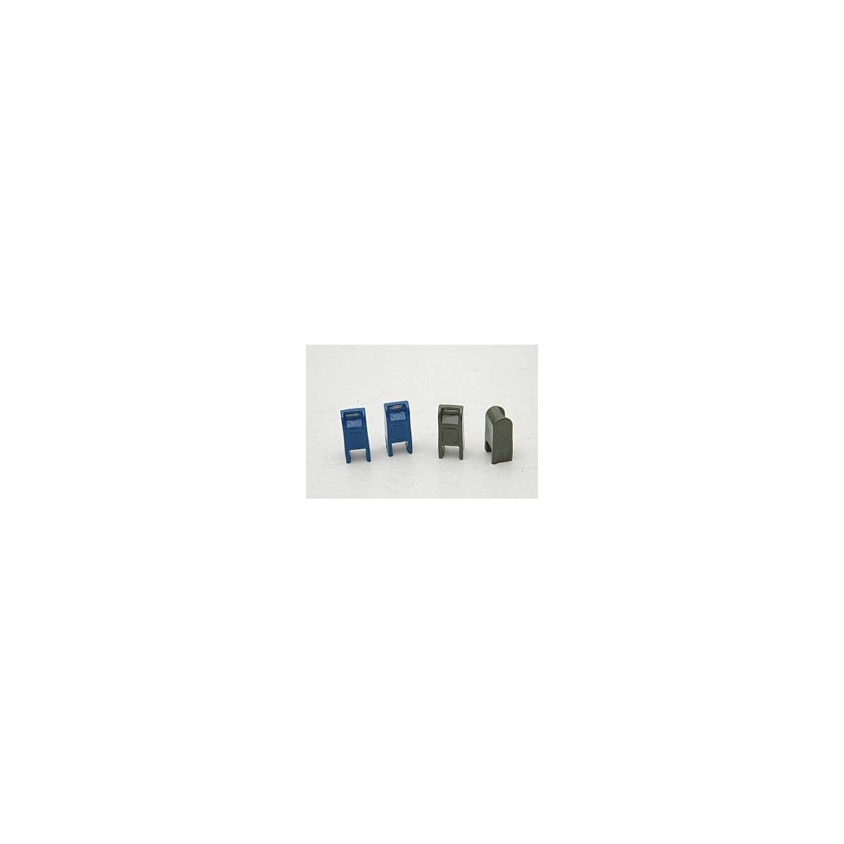 Street Mail Boxes -- Unpainted Metal Castings pkg(4), HO, Durango Press 115