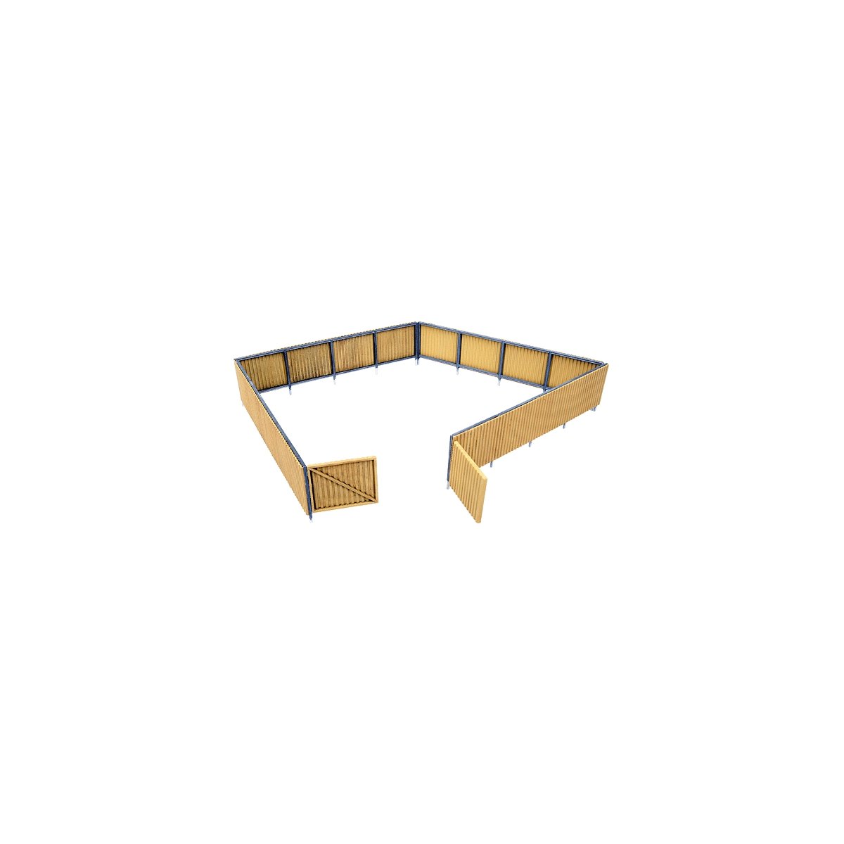 Corrugated Fence -- Kit - Scale Feet: 240` 73.2m Height: 1-1/4` 3.1cm, HO, Walthers Cornerstone 3632