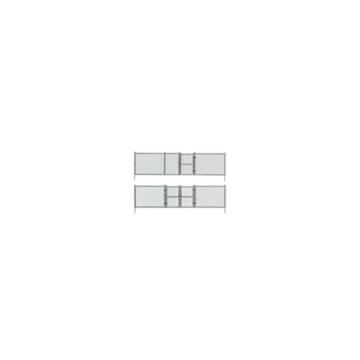 Chain Link Fence - Kit with Gates, Hinges & Planter Pins -- Total Scale Length: 192′ 58.5m, HO, Woodland Scenics 2983