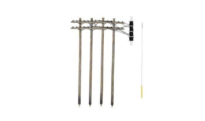 Pre-Wired Poles - Utility System -- Double-Crossbar, HO, Woodland Scenics 2266