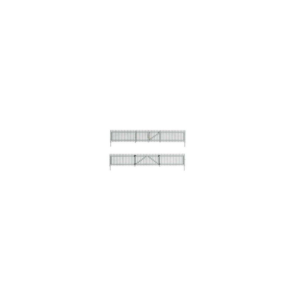 Picket Fence - Kit with Gates, Hinges & Planter Pins -- Total Scale Length: 192′ 58.5m, HO, Woodland Scenics 2984