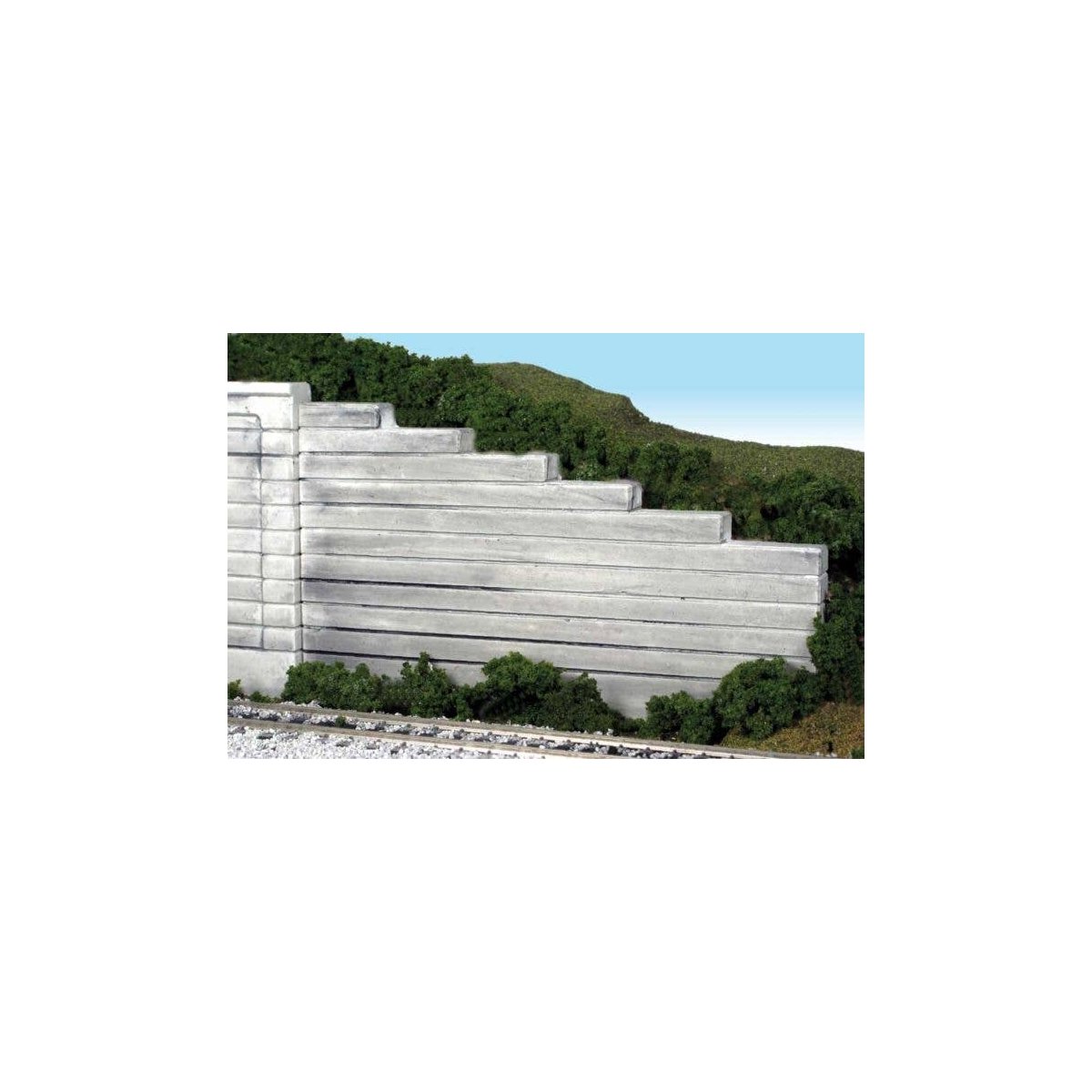 Bridge Abutment Wing Walls -- Poured Concrete pkg(2), HO, Monroe Models 115