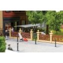 Villa Fence -- Kit - 76-1/4′ 193.6cm Total (brown), HO, Faller Gmbh 180425