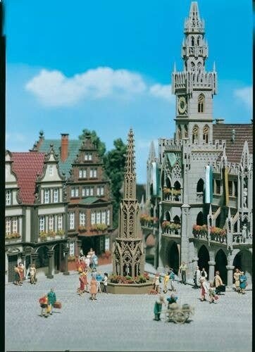 Ornamental Fountain -- 2-1/8 x 2-1/8 x 5-3/4′ 5.5 x 5.5 x 14.5cm, HO, Vollmer Gmbh 43758