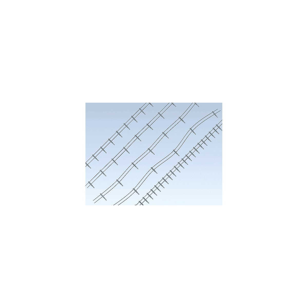 Iron Fence w/Concrete Posts -- 4m Steel Wire, 80 Concrete Pillars, HO, Faller Gmbh 180432