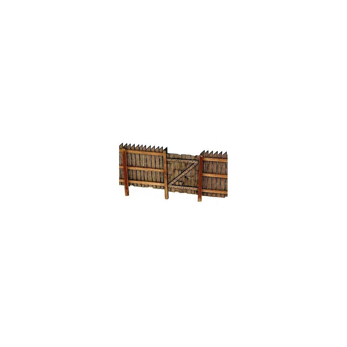 Sawtooth Board Fence -- Laser-Cut Wood Fence - 90 Scale Feet Total, O, B.T.S. 13029