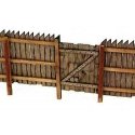Sawtooth Board Fence -- Laser-Cut Wood Fence - 90 Scale Feet Total, O, B.T.S. 13029