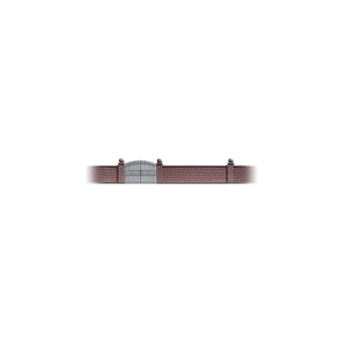 Stone Wall w/Metal Gate, HO, Busch Gmbh & Co Kg 6014