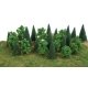 Mixed Trees with Flat Bases pkg(25), All Scales, Walthers SceneMaster 1179
