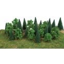 Mixed Trees with Flat Bases pkg(25), All Scales, Walthers SceneMaster 1179
