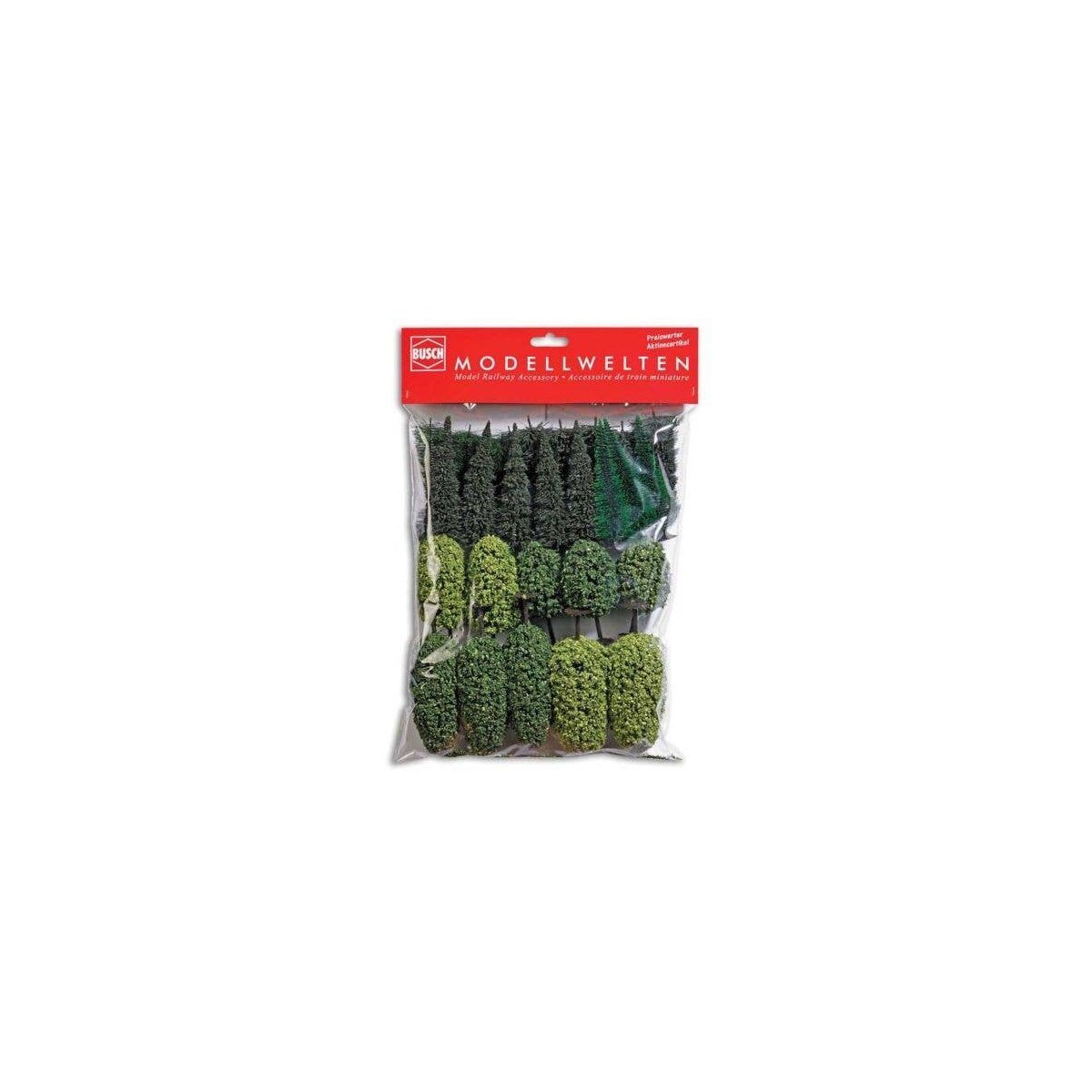 Mixed Forest Trees -- 10 Deciduous & 19 Coniferous 3 - 5′ 7.5 - 12.5cm Tall, All Scales, Busch Gmbh & Co Kg 6488