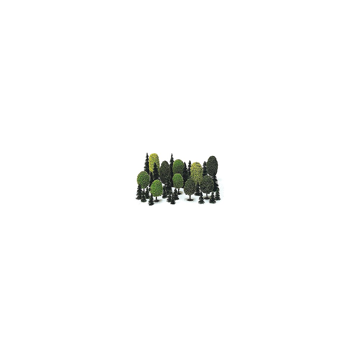 Mixed Forest Trees pkg(35) -- 10 Deciduous: 1-31/32 to 3-15/16′ 25 Pine: 1-31/32 to 4-, All Scales, Busch Gmbh & Co Kg 6490