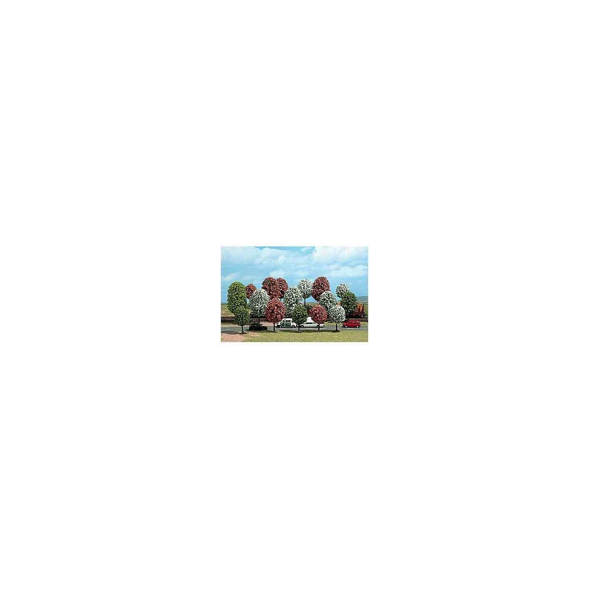 Trees -- Spring Foliage - 2-13/16` 7cm to 5` 12.5cm Tall, HO, Busch Gmbh & Co Kg 6484