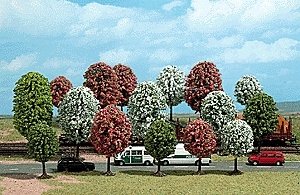 Trees -- Spring Foliage - 2-13/16` 7cm to 5` 12.5cm Tall, HO, Busch Gmbh & Co Kg 6484