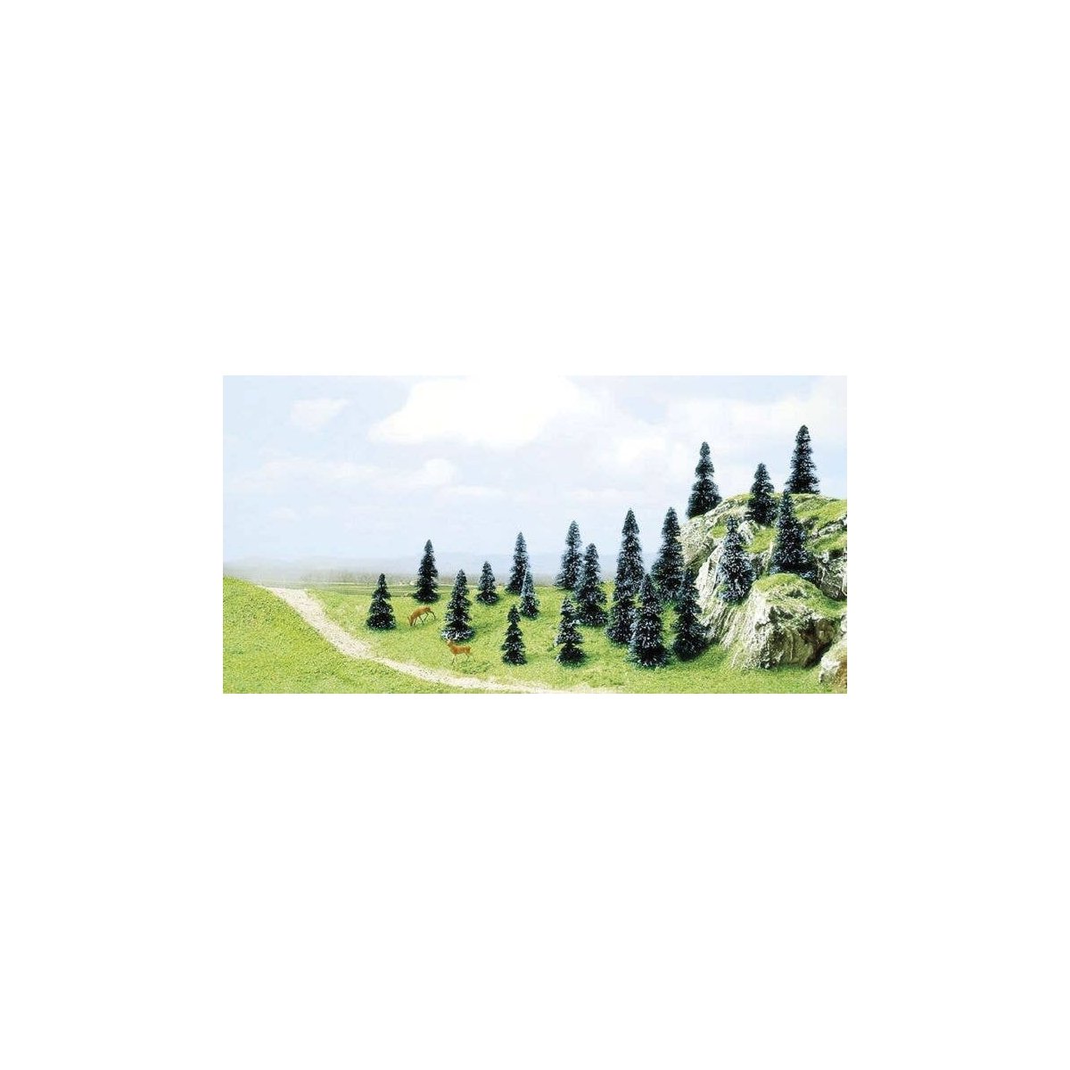 Pine Tree Assortment -- 1-9/16 to 3-1/2′ 4 to 9cm pkg(20), All Scales, Busch Gmbh & Co Kg 6498