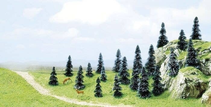 Pine Tree Assortment -- 1-9/16 to 3-1/2′ 4 to 9cm pkg(20), All Scales, Busch Gmbh & Co Kg 6498