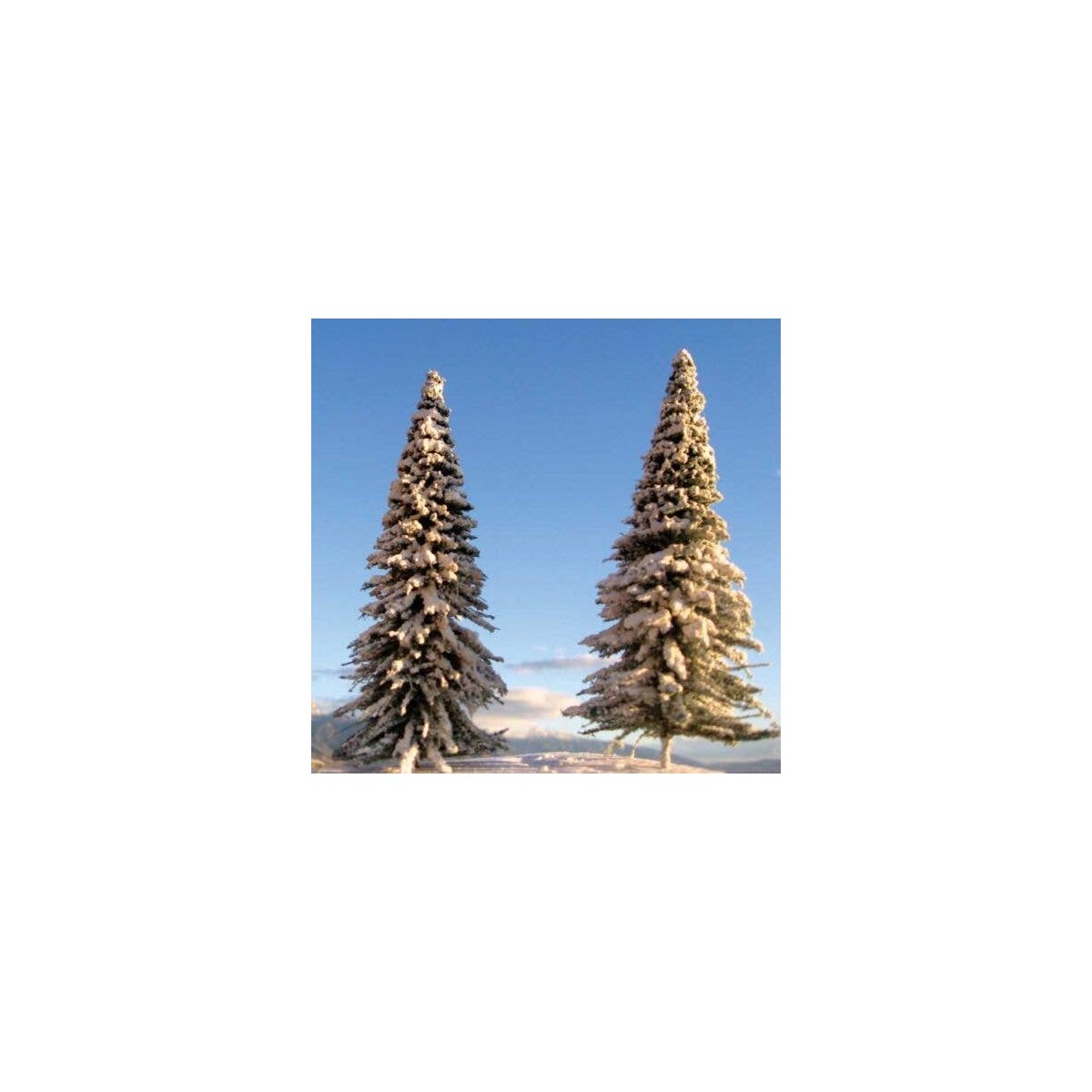 Assorted Pine Trees w/Snow -- 3 to 9′ 7.6 to 22.9cm pkg(7), All Scales, Grand Central Scenery T13