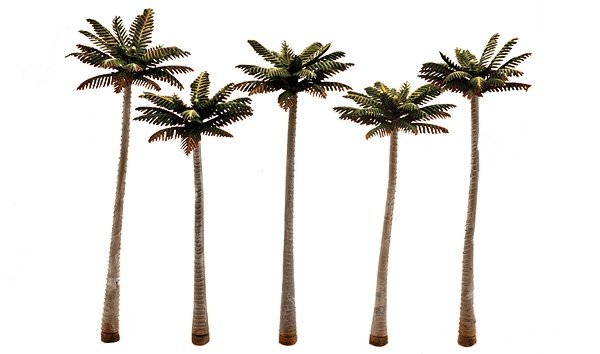 Large Palm Trees - Woodland Classics(TM) Ready Made Trees(TM) -- 4-3/4 to 5-1/4′ 12.1 t, All Scales, Woodland Scenics 3598