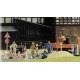 Construction Zone Blinkers -- 7 Stanchions (4 w/Blinking LEDs), Assorted Signs & Small Control, HO, Busch Gmbh & Co Kg 5937