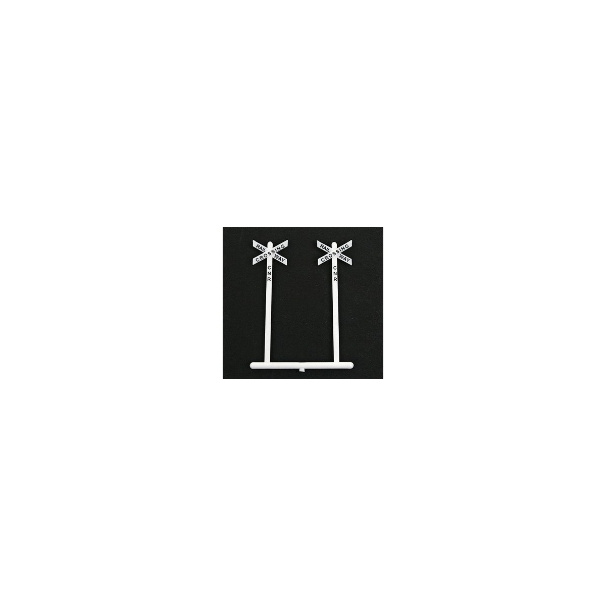 Railroad Crossbuck Warning Sign -- Canadian-Style w/Railway Crossing, CN Lettering pkg(10), HO, Tichy Train Group 8180