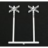 Railroad Crossbuck Warning Sign -- Canadian-Style w/Railway Crossing, CN Lettering pkg(10), HO, Tichy Train Group 8180