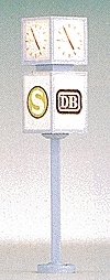 Illuminated Clock -- With DB/S Bahn Signs, 2-1/8′ High, HO, Brawa Modellspielwaren 5294