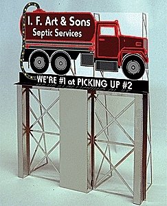 I.F. Art & Sons Roadside Billboard -- Suitable for HO/O Scales - 2-7/16 x 4-5/16′ 6.2 x 10.9cm, HO, Micro Structures 1281