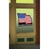 U.S. Flag Animated Neon Window Sign -- Oversized Clear Background for HO, O, Cut to as s, All Scales, Micro Structures 9095