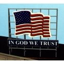 Laser-Cut Wood Billboards - Small for Z, N & HO -- Patriotic US Flag - Includes 4 Slogans, All Scales, Blair Line 1520