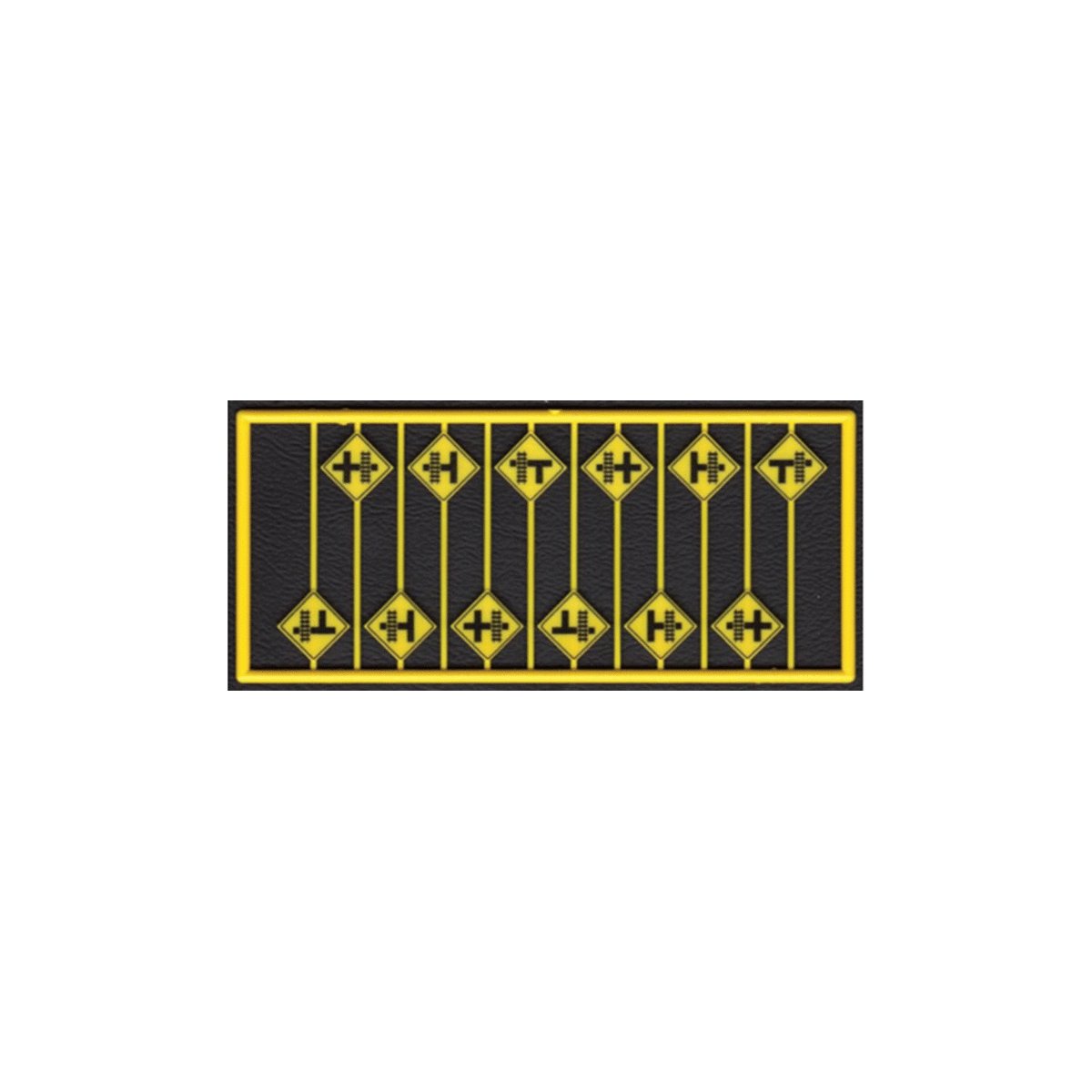 Highway Grade Crossing Warning Signs -- Yellow w/Black Print pkg(12), HO, Tichy Train Group 8252