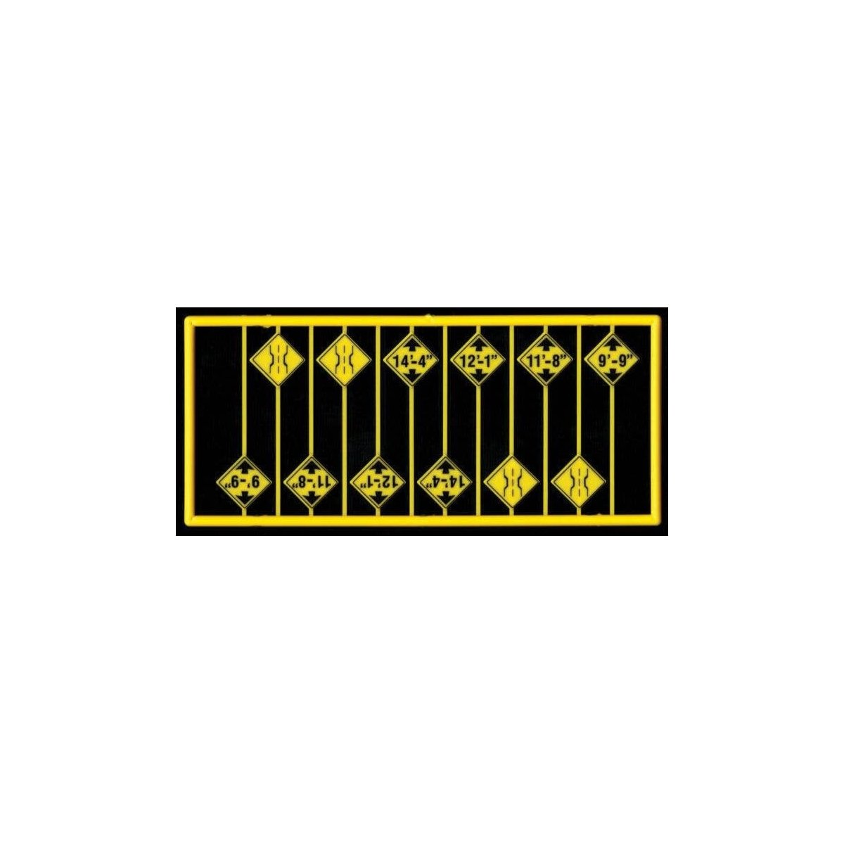 Bridge Clearance Warning Signs -- 12 Signs, HO, Tichy Train Group 8298