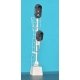 General Railway Signal Style D 2-Headed Style D Block Signal - Assembled -- 3-Over-2 Aspect with Snow, HO, Details West 944