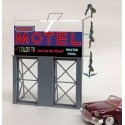 Motel Animated Neon Billboard - Light Works USA -- Large for HO & O Scales 5 x 6′ 12., All Scales, Micro Structures 881651