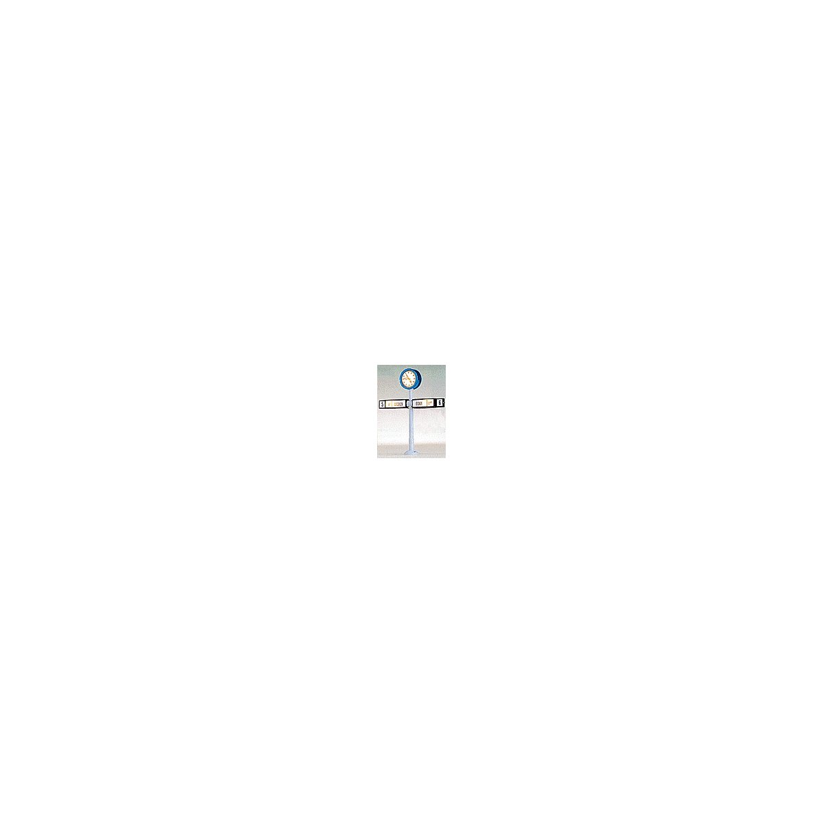 Illuminated Clock -- Platform w/Train Direction Signs, 2′ High, HO, Brawa Modellspielwaren 5290