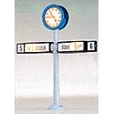 Illuminated Clock -- Platform w/Train Direction Signs, 2′ High, HO, Brawa Modellspielwaren 5290