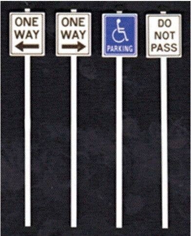 Miscellaneous Road Signs -- pkg(8), S, Tichy Train Group 3547